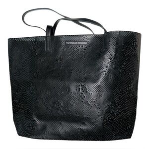 Victoria’s Secret Perforated Tote Bag Black, Black lining
